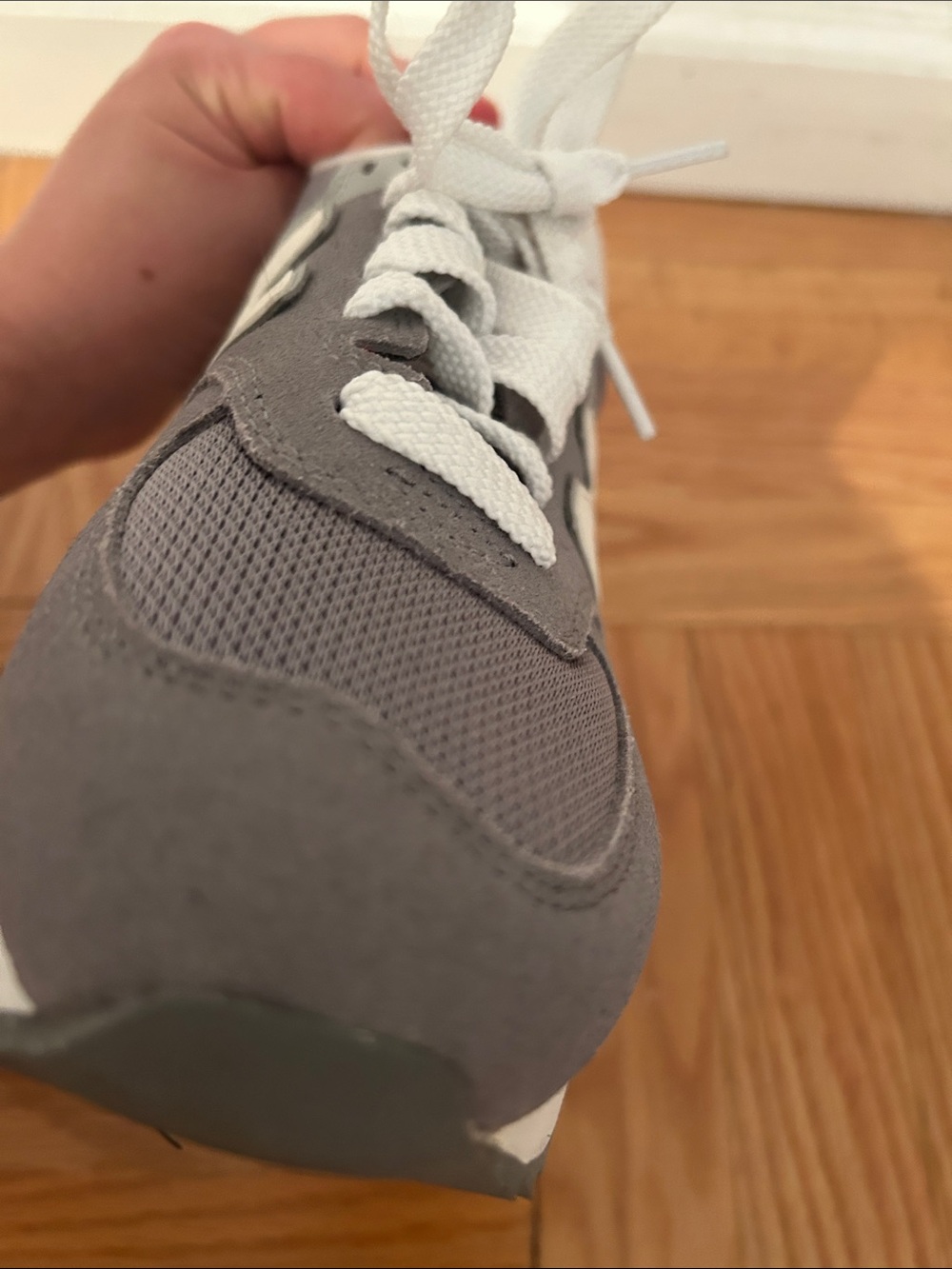 New Balance Gray and White Platform Sneakers - Picture 15 of 15